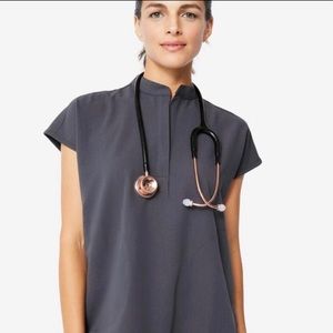 Figs charcoal Raphaela scrub top